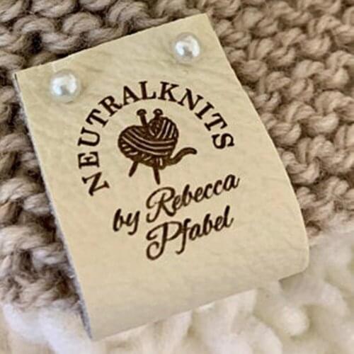 Personalize Leather labels for knitted and crocheted items，Labels for Handmade Products，leather tags for crochet