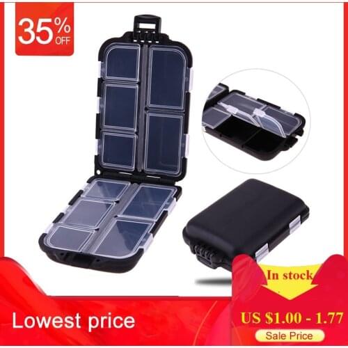 6/10/12 Compartments Storage Case Box Plastic Fishing Lure Spoon Hook Bait Tackle Box Small Accessory Box Square Fishhook Box