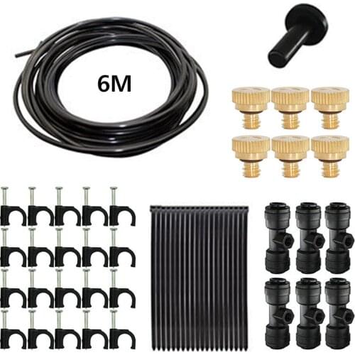 6M Wet Fog Garden Nebulizer Outdoor Misting System water mist Outdoor Greenhouse Plants Watering Spray Kit