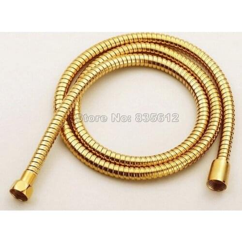 1.5M Gold Color Brass Shower Head Hose Pipe Bathroom Shower Hoses 1/2'' Wba134