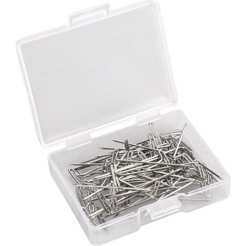 Steel T-pins 1.2 inch for Blocking Knitting, Modelling and Crafts, Wig Making Pins Needles Set, 50 Pieces
