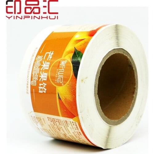 Heat Resistant Mango Jam Label Rolls for Labeling Machine Logo Custom Adhesive Bottle Packaging Stickers