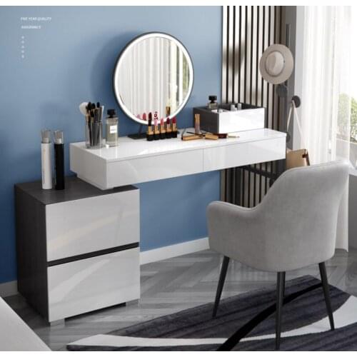 Dressing table telescopic make-up table small bedroom Nordic luxury modern simple net red wind storage cabinet integration