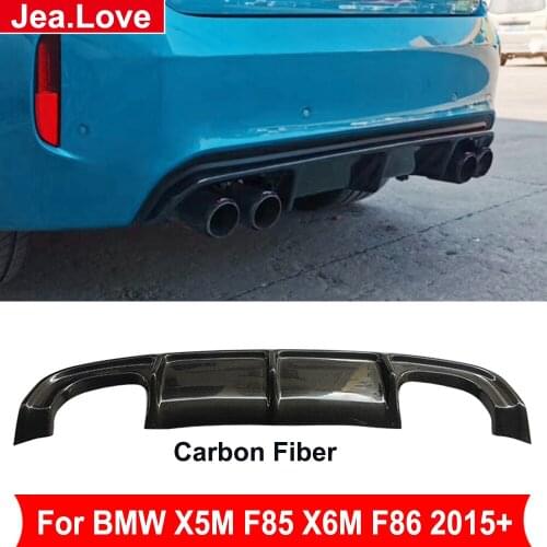 RK Style Real Carbon Fiber Material Rear Bumper Lip Diffuser Tail Decoration For BMW X5M F85 X6M F86 2015 Up Car Tuning
