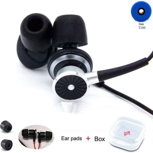 ANJIRUI T100 (L M S) 3mm Caliber Ear Pads memory ear foam eartips T100 for Shure SE112 SE210 SE215 SE315 SE425 SE535 Headphones