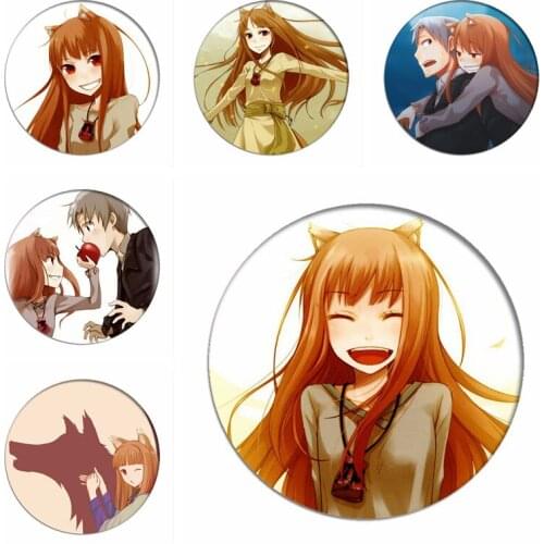 Japan Anime Spice and Wolf Cosplay Backpack Badges Holo Brooch Icon Cartoon Pins Collection Bags Breastpin for Clothing
