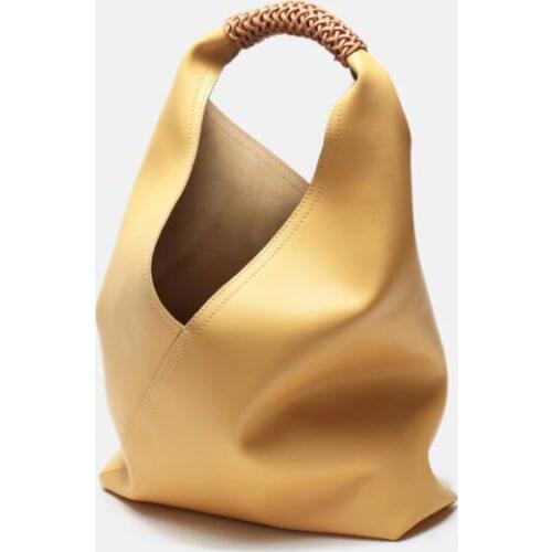 Cow Leather Tote Bag for Women Bucket Vintage Handbags Messenger Shoulder Genuine Leather Bag