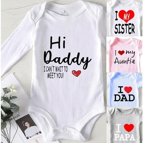 Toddler Girls Winter Clothes Newborn Baby Boy Jumpsuits Cotton Clothing for Babies Printing Hi Daddy One Pieces Rompers
