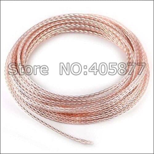 1Meter OCC 8-Core Pure Copper + Silver-Plated Bulk Cable For HiFi DIY Headphone Upgrated Cable Audio Cable