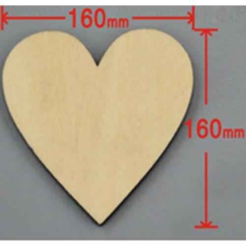 12pcs/lot Blank unfinished wooden heart crafts supplies laser cut rustic wood wedding rings ornaments 160mm 171137