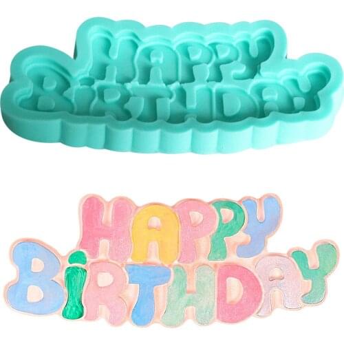 2021 Happy Birthday Sugarcraft Silicone Letter Mold Gumpaste Number Chocolate Fondant Cake Decorating Tools wholesale