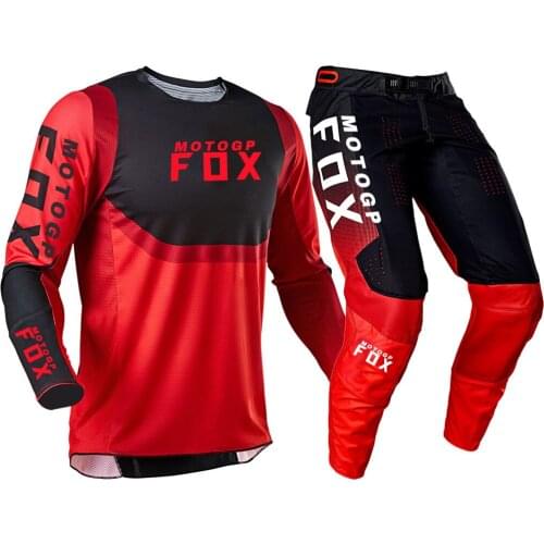 2021 Motocross Flexair MotogpFox 180 360 Gear Set Jersey Pants Moto Cross Mountain Bicycle Offroad Kits Suit Mens