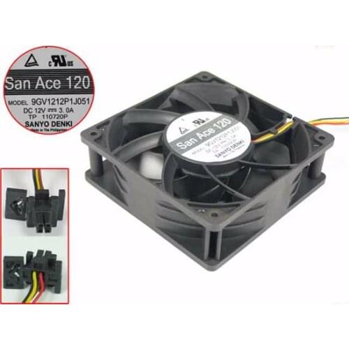 Sanyo Denki 9GV1212P1J051 DC 12V 3.00A 120x120x38mm 4-Wire Server Cooling Fan