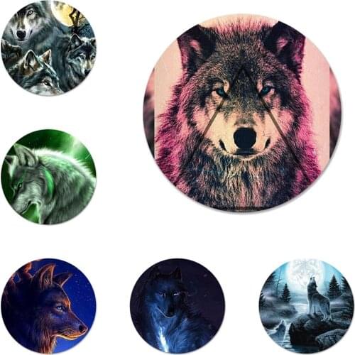 58mm Classic Cool Wolf Hipster Badge Brooch Pin Accessories For Clothes Backpack Decoration gift