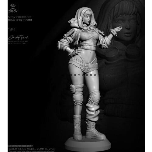 75mm 1/24 Resin model kits figure beauty colorless and self-assembled TD-2793