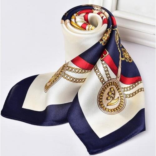 100% Pure Silk Square Neck Scarf for Women Print Real Silk Hair Scarf for Ladies Bandana Ladies Natural Silk Headscarf Kerchief