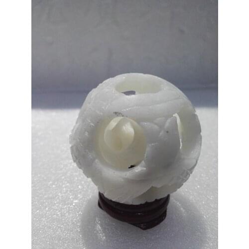 White jade hand-carved three-layer can be rotated to transfer high-end gifts