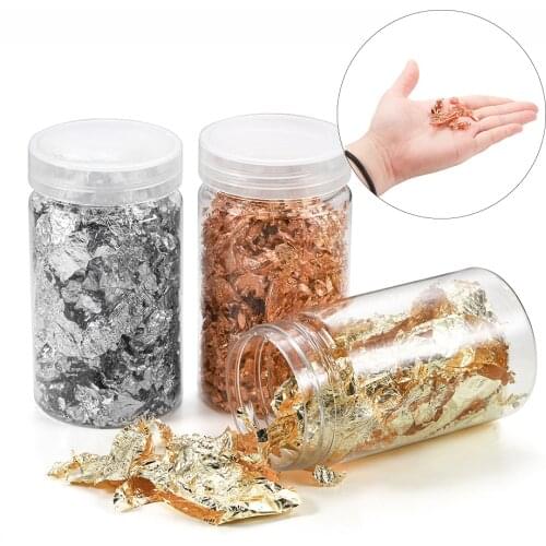 Shiny Leaf Jewelry Filling Gold Silver Foil Resin Art Decoration Handicrafts Gilding Decoration For DIY Jewelry Making Supplies