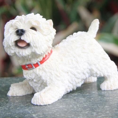 JJM England West Highland White Terrier Dog Pet Figure Collector Animal PVC Model Educational for Children Adults Kids Gift