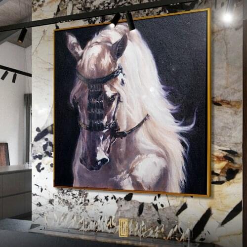 Horse oil Paintings Hand-painted oil painting On Canvas Luxury Villa Entrance Art Room Decor Wall Decoration painting Animal