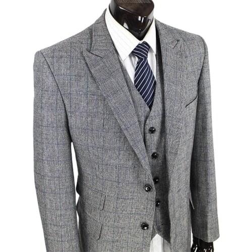 Wool Retro gentleman style tailor suits for men wedding party dresses custom made slim fit men 3 piece suits