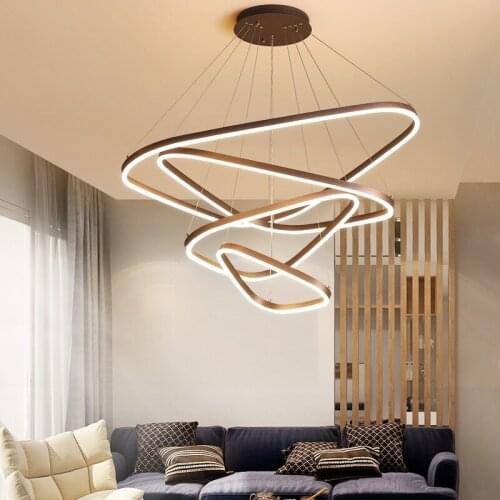 Creative ring LED chandelier Living room dining room bedroom study lights Commercial restaurant cafe bar Lighting fixtures