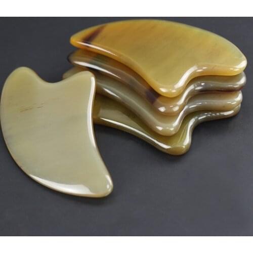 Thick OX Horn Guasha Board Face Massager Acupuncture Therapy Gouache Scraper For Facial Body Spa Chinese Medical Massage Tools