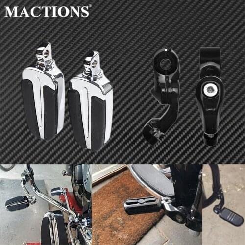 Motocycle Universal 32mm Highway Crash Bar Footpegs Clamps Engine Guard Mounts Slipstream Foot Pegs Footrests Set For Harley XL
