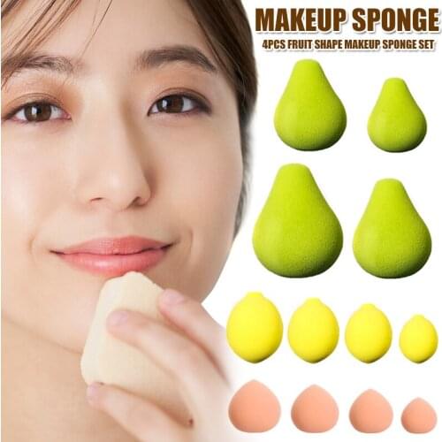 4Pcs Fruit Shape Makeup Sponge Set Foundation Blending Sponge Beauty Sponge Set for Liquid Cream and Powder SSwell