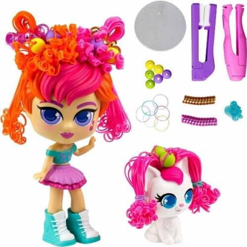 Silverlit Curli Girls Bebek ve Hayvan 2'li Set - Birthday Girl Oyuncak Renkli Saçlı Bebek (Sürpriz Hediyeli)