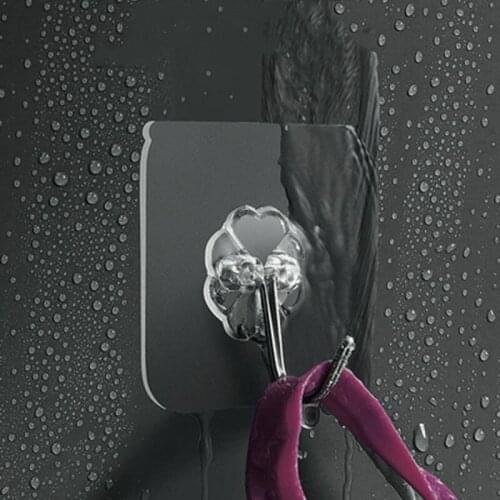 Kitchen Punch-free Strong Adhesive Wall Hooks for Bathroom Transparent Wall Hanger Hook Family Practical Storage Accessories