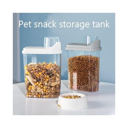 New product high transparent double seal moisture proof pet grain tank storage tank cat grain tank dog grain tank 2.5L 2kg