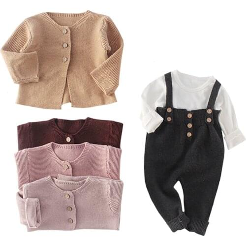 Newborns Clothes Spring and Autumn Baby Boy Girl 100% cotton Baby Knit Set Baby Sweater For Girl Boys Cardigan