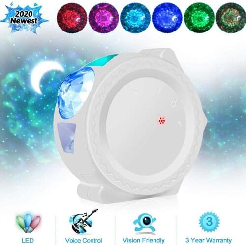 Starry Sky Projector LED Moon Star Nebula Night Light 6 Colors Ocean Wave Water Wave Night Lamp Children Kids Night Lamp drop