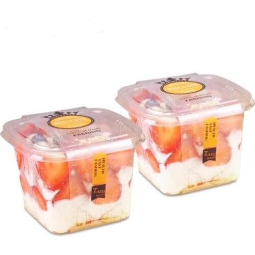 Clear Cake Box Transparent Cream Cake Plastic Package Box with Lid Fruit Mousse Packaging Container LX6994
