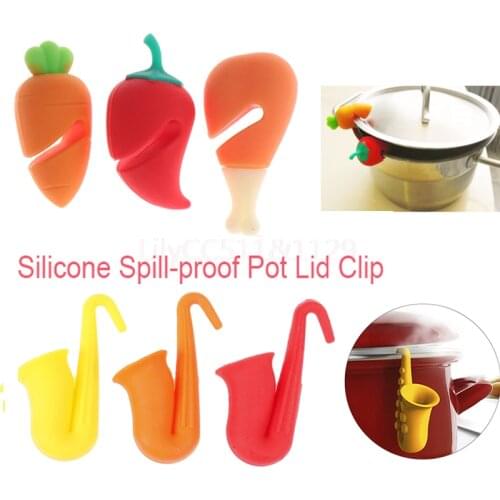 1 PCS Silicone Cute Design Spill-proof Pot Lid Rack Creative Overflow Stoppers Pot Cover Lifter For Kitchen