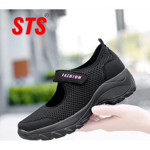 STS Women Shoes Breathe Lady Flat Summer ladys Sneakers Basket Super Light Breathable Shoes Female Mesh Sneaker Women Flat Shoes