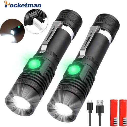 10000LM Super Bright Led flashlight USB Rechargeable Torch Lantern T6/L2/V6 Power Zoomable Bicycle Light 18650 hiking Camping