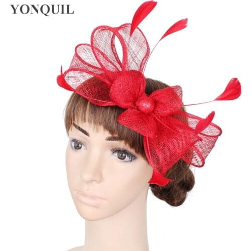 Wedding Fashion Headwear For Eleagnt Bridal Mariage Hair Fascinator Hat Accessories Sinamay Headdress With Hair Pin For Women