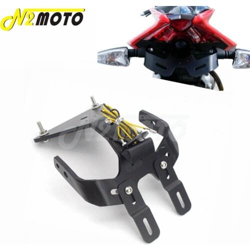LED License Plate Holder License Bracket Tail Tidy Fender Eliminator For Aprilia Tuono V4R 2009-2017 RSV4-R RSV4-RF RSV4-RR