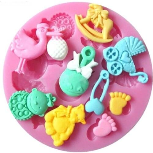 High quality baby shower party fondant molds,silicone mold soap,candle moulds,sugar craft tools,chocolate moulds,bakeware C057