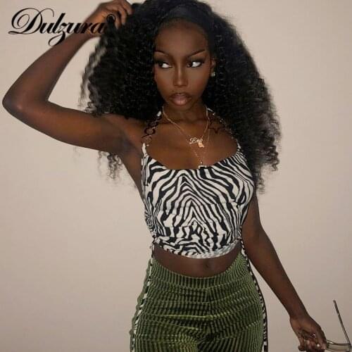 Dulzura Zaber Print Women Strap Crop Top Camis Lace Up Ruched Drawstring Bodycon Sexy Streetwear Party Club 2021 Summer Clothes