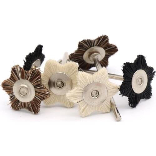 ZtDpLsd 1Pcs 2.35mm Shank Polishing Brush Star Shape Brushes for Drill Rotary Tool Polishing Grinding Tool Dremel Accessories