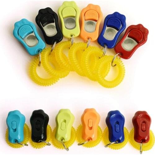 1pc Paw Shape Pet Dog Training Clicker Toys Cat Puppy Button Click Trainer Obedience Aid Wrist ABS 5 colors