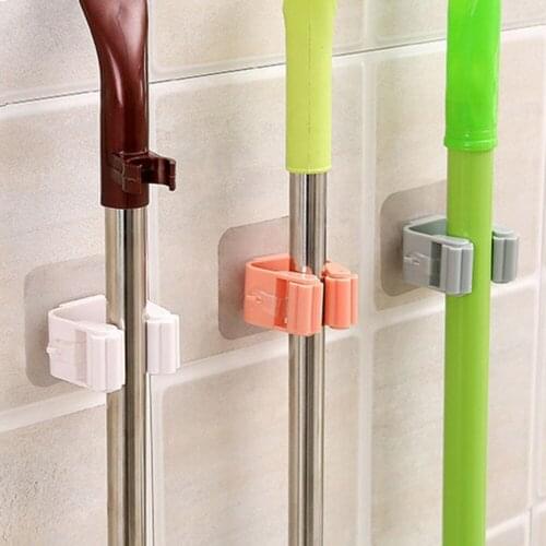 1 Mop Umbrella Stand 6 X 6 Cm Kitchen Broom Kitchenware Mop Holder, Bathroom Wall Sticker Mop Hook
