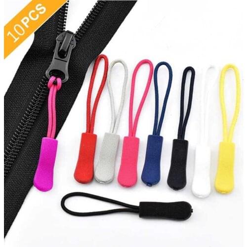 10PCS/lot Replacement Zipper Extension Pull Nylon Cord PVC Zipper Repair Tabs Replacement for Backpacks Clothes Crafts