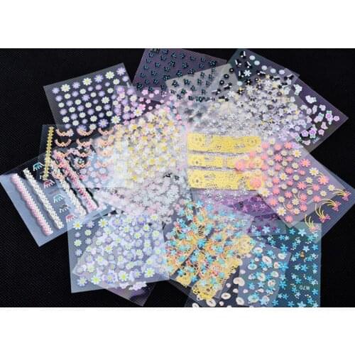 100sets 50pcs/set Sheets Nail Art Transfer Stickers 3D Design Manicure Tips Decal Decorations high quality new