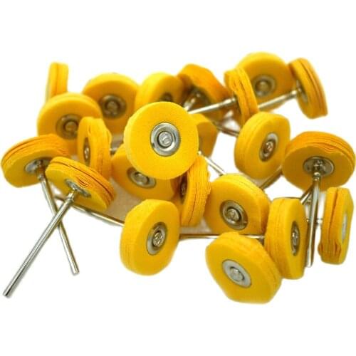 100pcs Yellow Round Polishing Buffing Cloth Wheel Brush for Jewelry Making 22mm