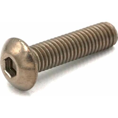 20pcs M5 x 20mm GR2 TA2 Pure Titanium Hex Socket Dome Cap Screw Bolt Anti Acid Corrosion