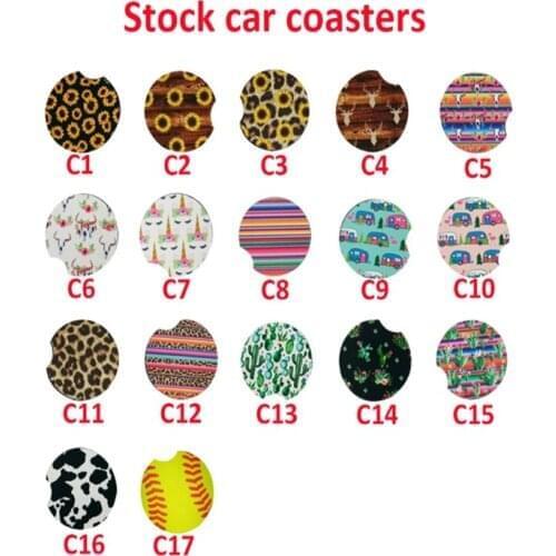 30pcs/lot Car Cup Holder Coaster Neoprene Car Coasters Mug Coaster Car Drink Cup Mat for Home Decor Accessories